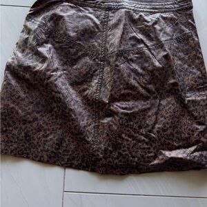 Free People Leopard Print Leather Skirt